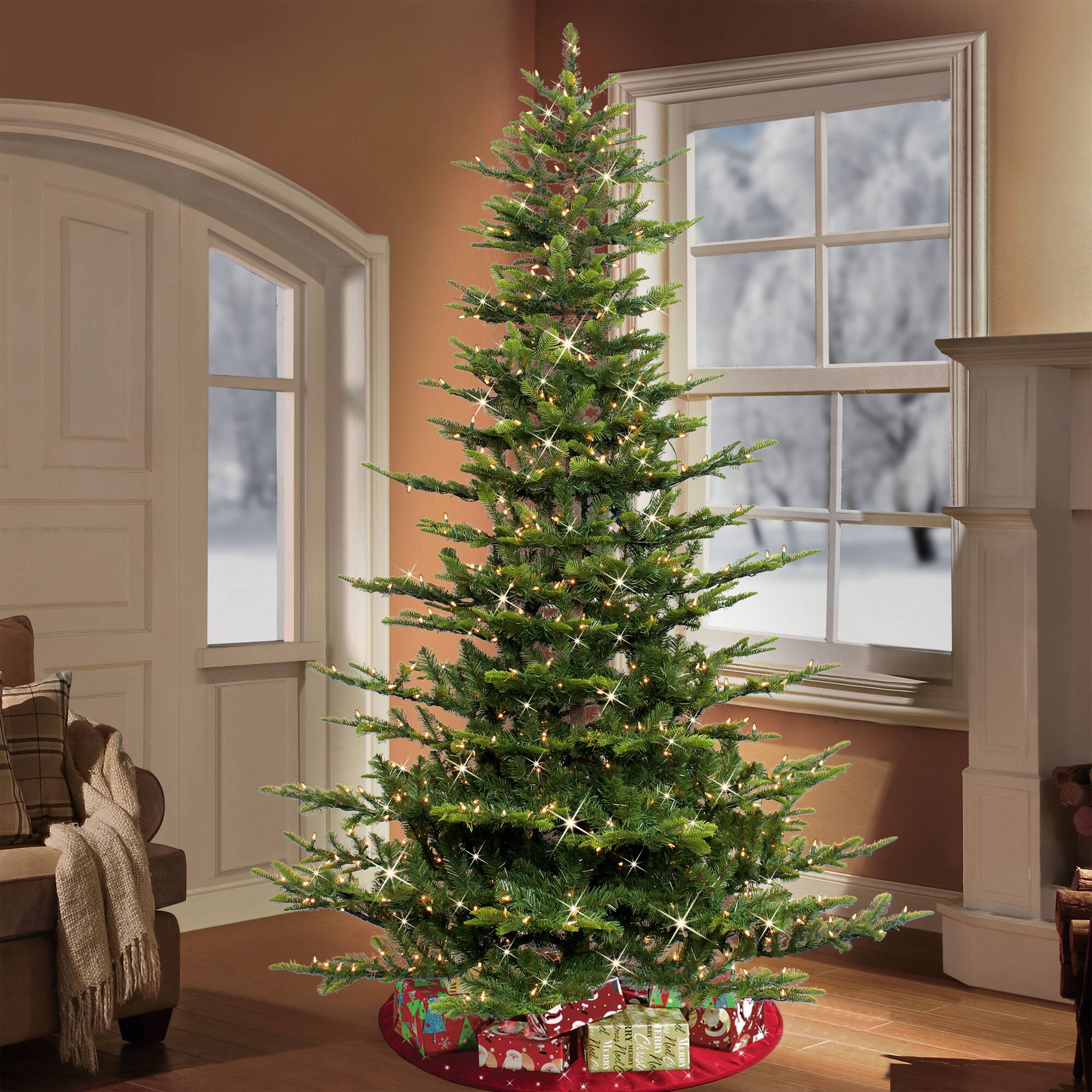 7.5ft. Pre-Lit Aspen Fir Artificial Christmas Tree, Warm White Lights